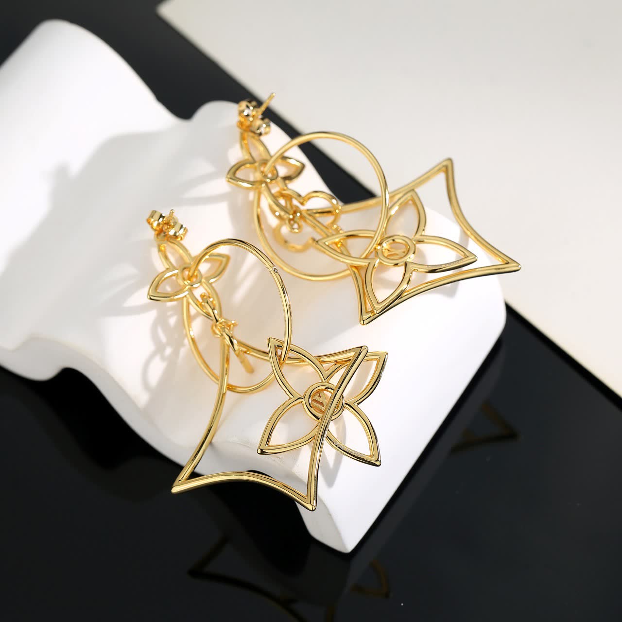 Louis Vuitton Gold Tone Earrings